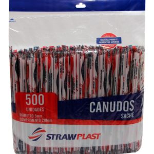 CANUDO STRAWPLAST SACHÊ FAST FOOD VERMELHO PP 6MM (PCT COM500) CS 318