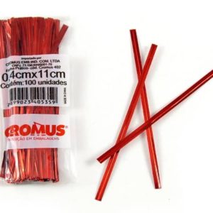 FECHO METALIZADO PARA PRESENTE 11CM VERMELHO(PCT COM100) CROMUS em Bom Jesus dos Perdões SP