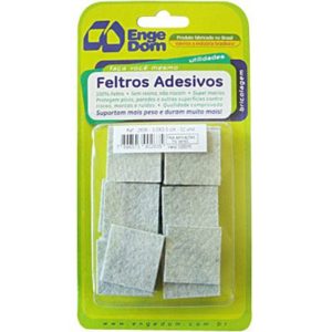 Feltro adesivo cinza quadrado 30x30x3mm