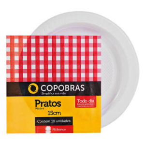 PRATO DE PLÁSTICO RASO  N.15 BRANCO COM10 (CX COM100PCT) em Bom Jesus dos Perdões SP