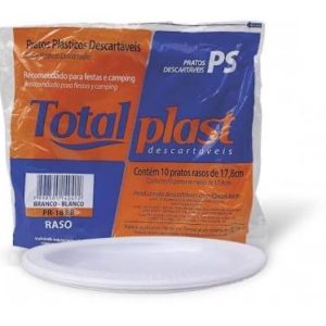 PRATO DE PLÁSTICO RASO  N.18 BRANCO COM10 (CX COM 50PCT) em Bom Jesus dos Perdões SP
