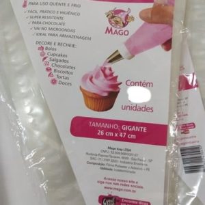 SACO PARA CONFEITAR DESCARTAVEL GIGANTE 26X47 CM UNID.