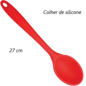SILICONE - COLHER DE ARROZ VERMELHA 27CM