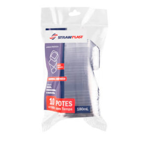 TAMPA PARA POTE 180ML CRISTAL STRAW (PCT COM 10) (CX COM48X 10)