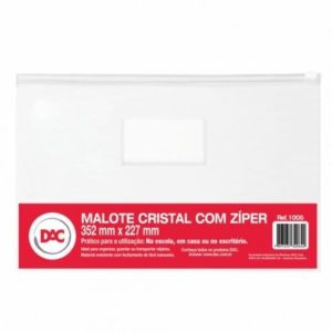 PASTA MALOTE CRISTAL COM ZIPER 352X227MM DAC